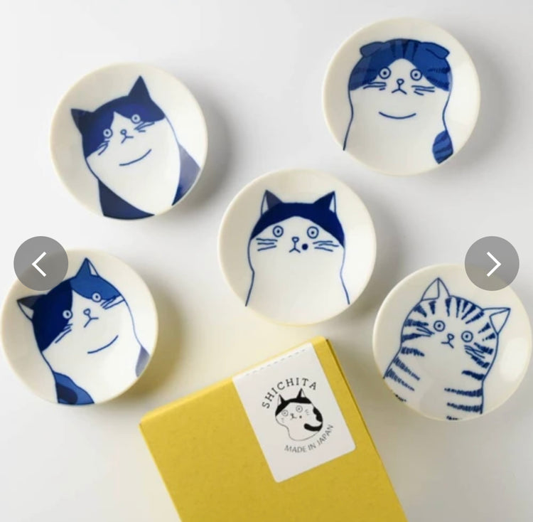 5 plates Cat Soy Sauce Plate Gift Sets